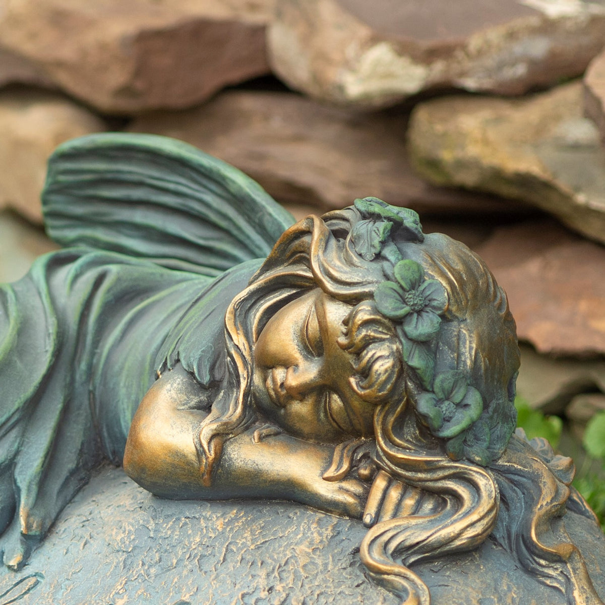 20" Tall Magnesium Sleeping Fairy Statue "Ivy"