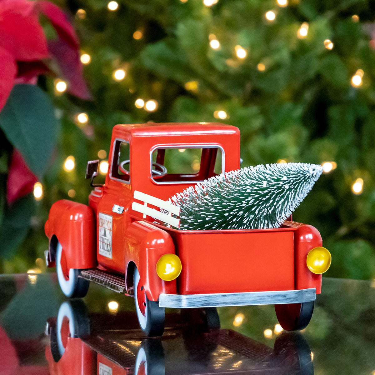 12" Red Metal Truck Decoration