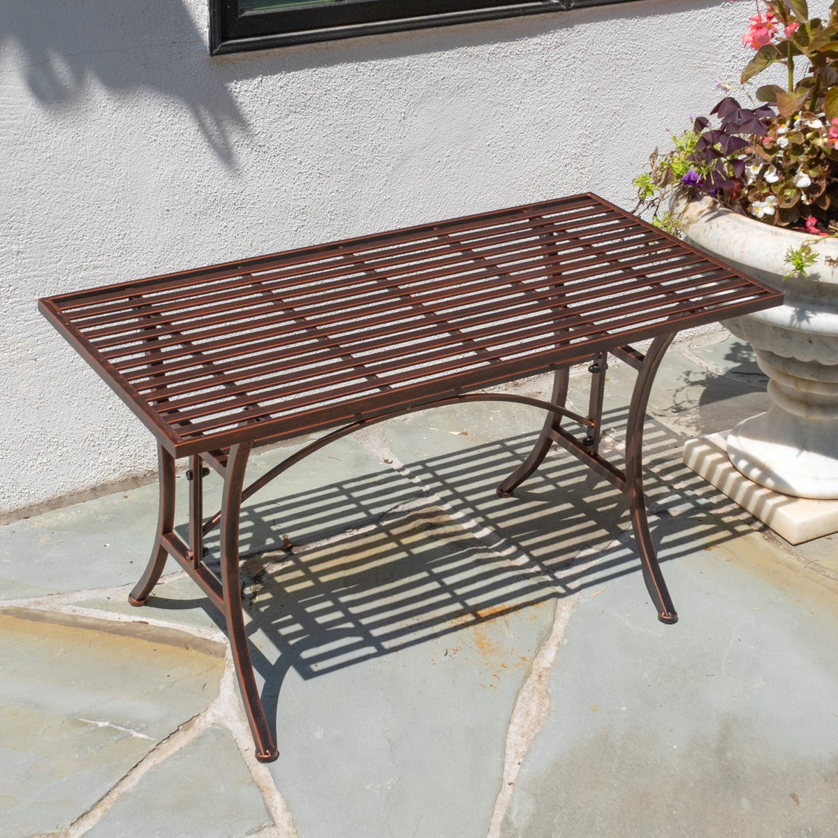 "Valley Forge" Iron Garden Table in Antique Bronze