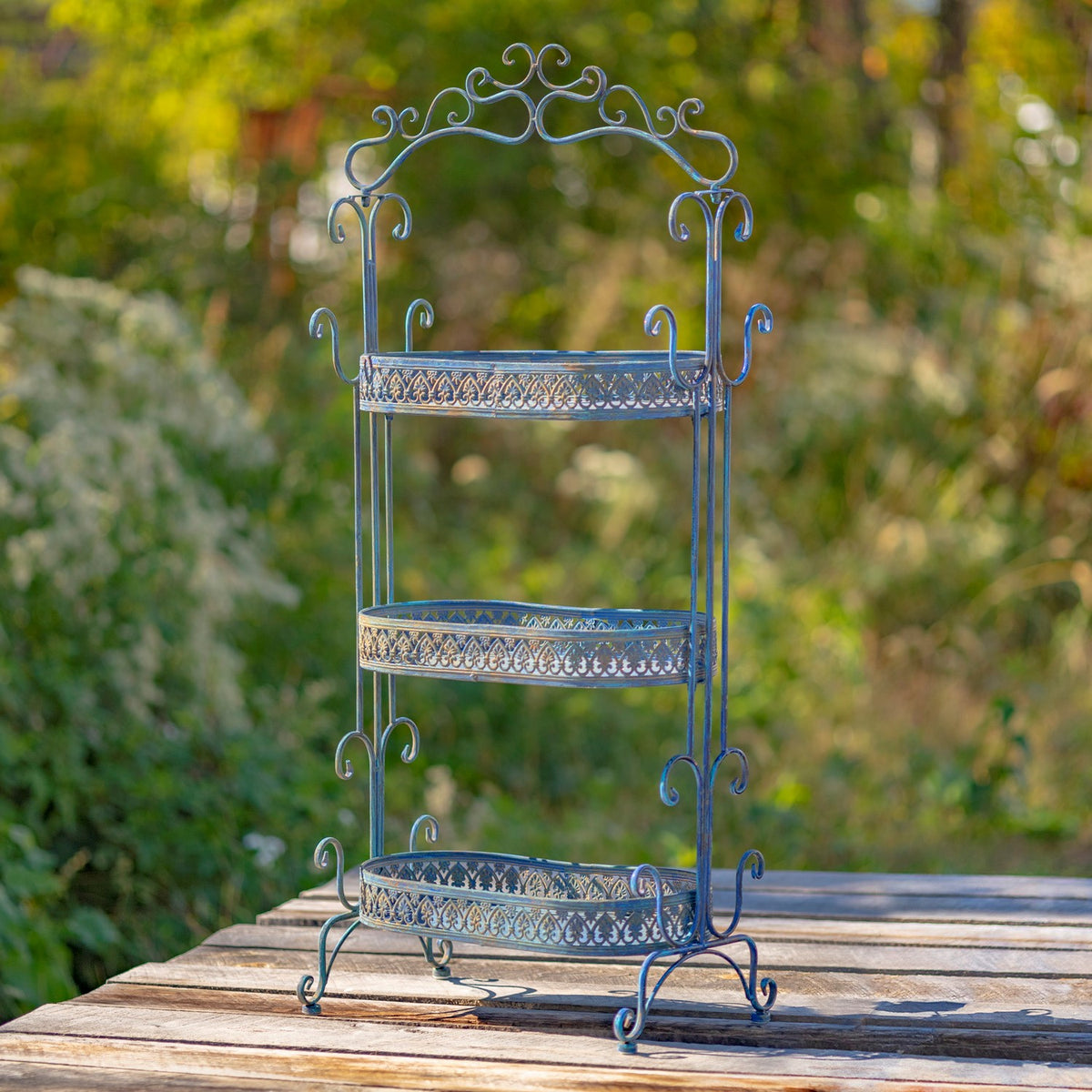 43" Tall Three Tier Iron Plant Stand