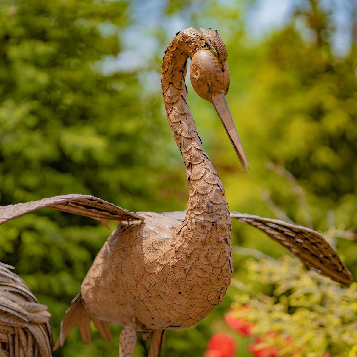 Set of 2 Large Rustic Dancing Herons
