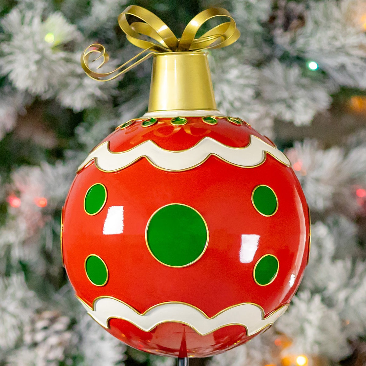 31.25" Tall Red Christmas Ball Ornament Stake