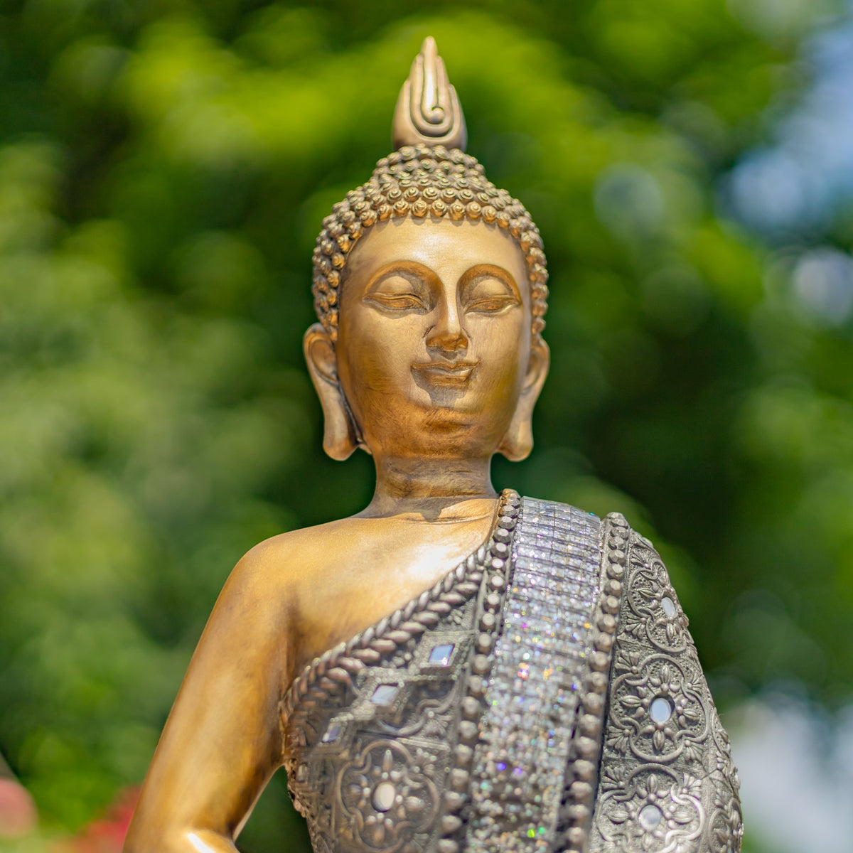 15.75" Tall Meditative Polyresin Buddha Statue