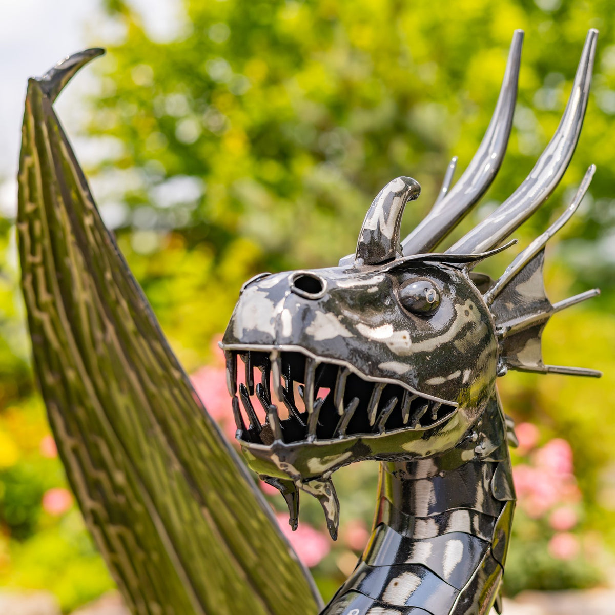 39.5" Tall Iron Dragon Sentry Statue "Spike"