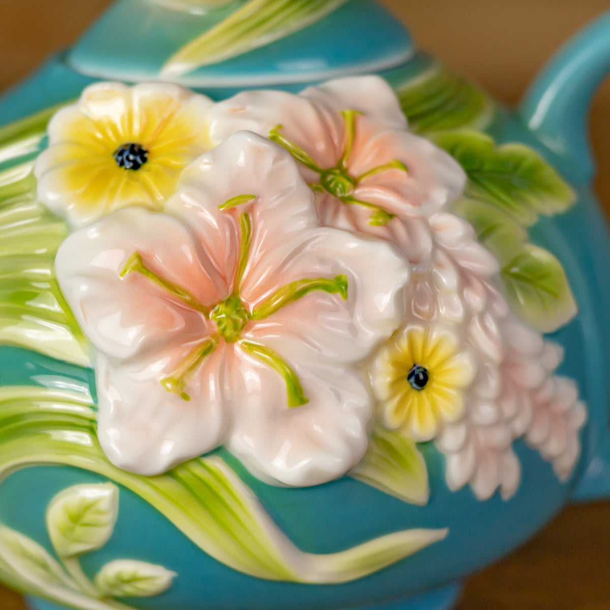 8" Hand Painted Decorative Teapot Accent "Afina"