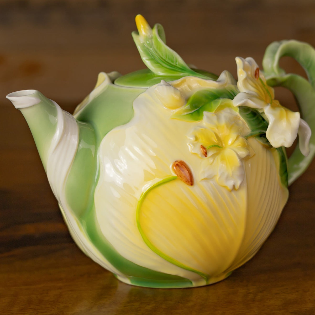 9" Hand Painted Decorative Teapot Accent "Xanthe"