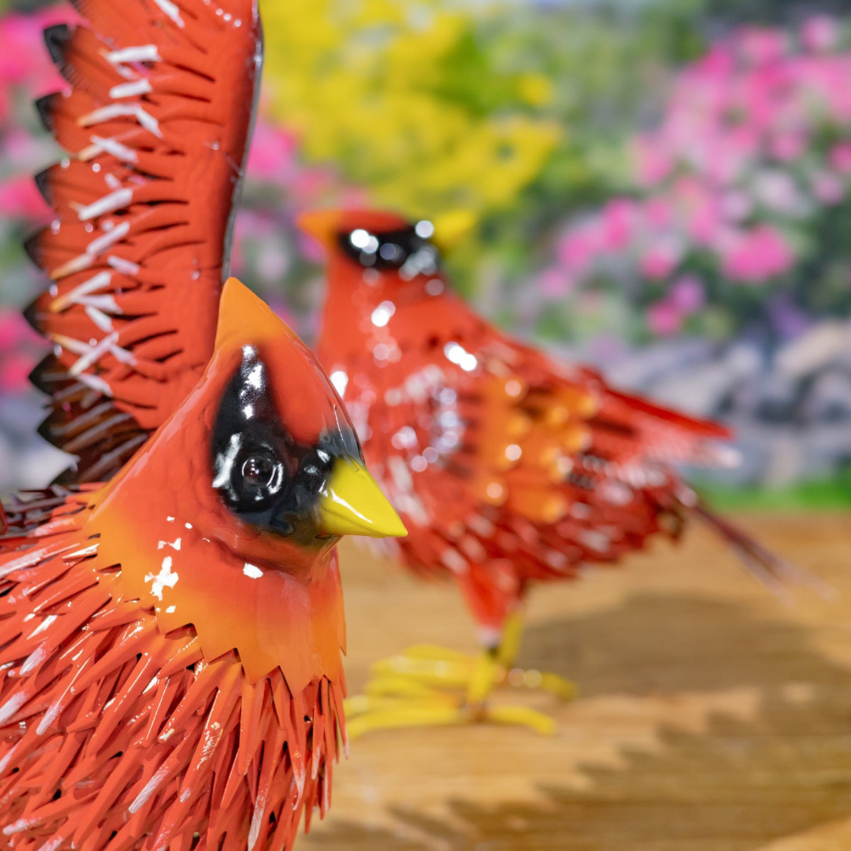 Set of 2 Assorted Cardinal Metal Figurines
