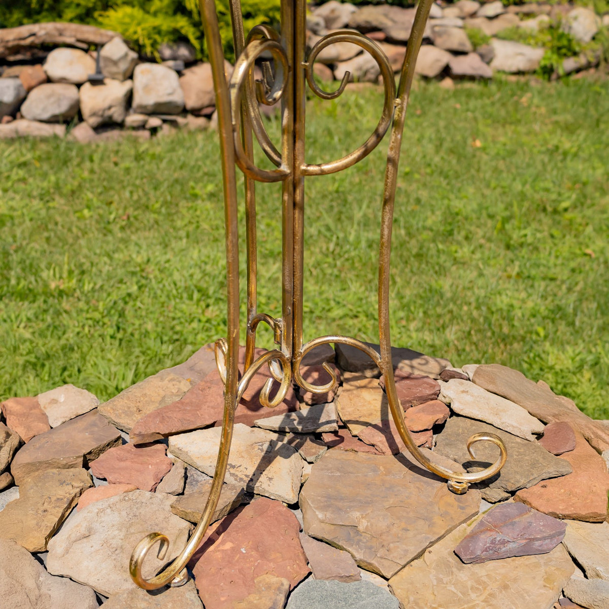 26.6" Tall Birdbath-Feeder with Decorative Trim