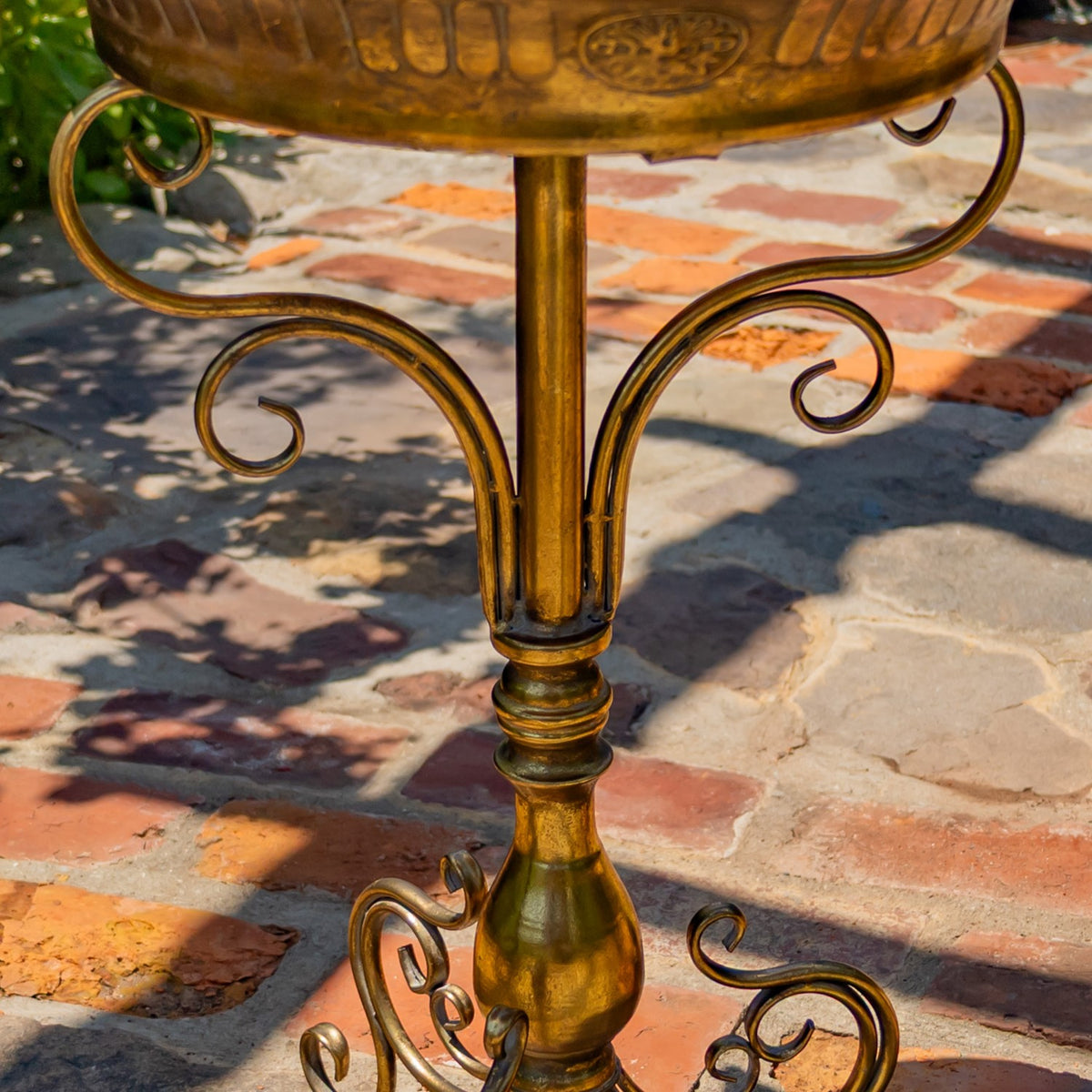 25.4" Tall Birdbath-Feeder with Ornate Stand