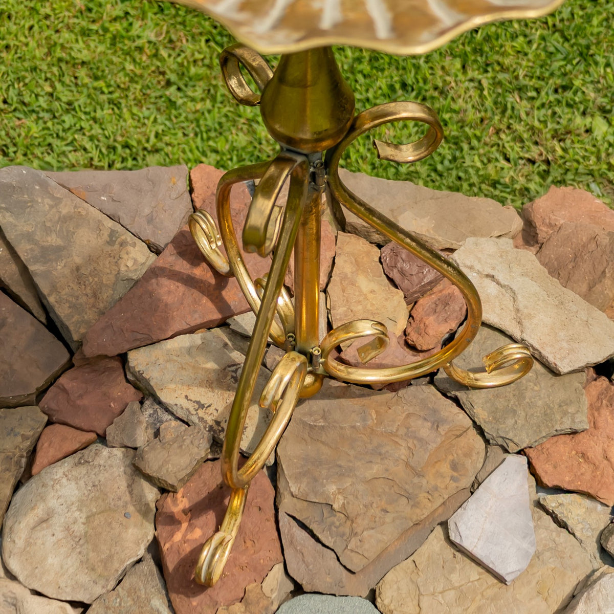 30.3" Tall Birdbath-Feeder with Ornate Stand