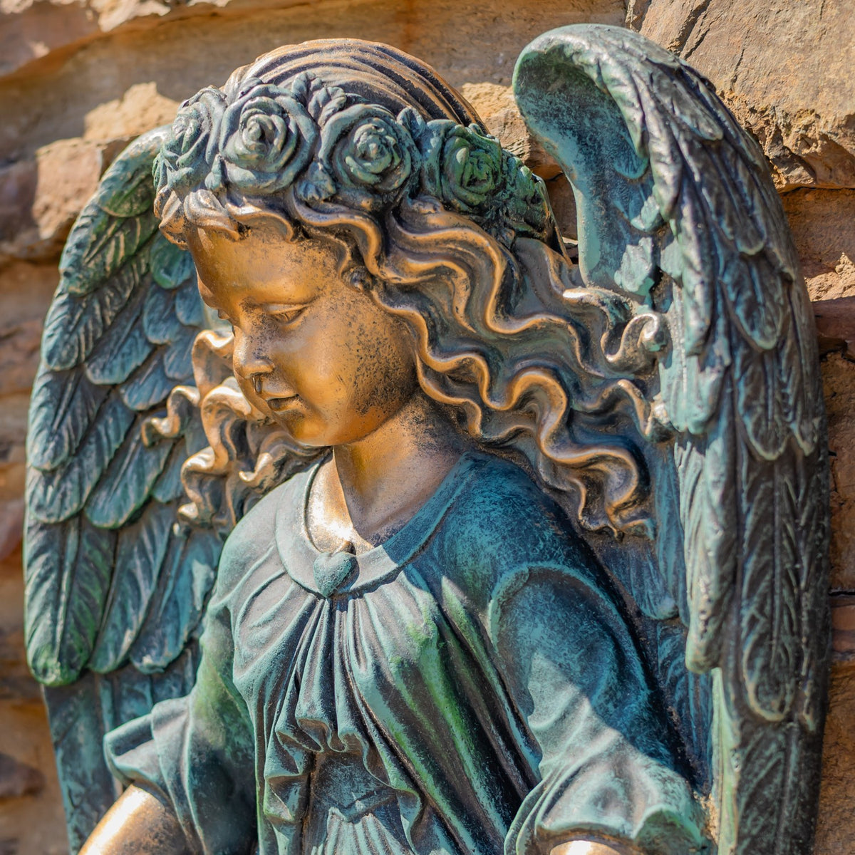 30" Tall Wall Hanging Cherub Flower Planter