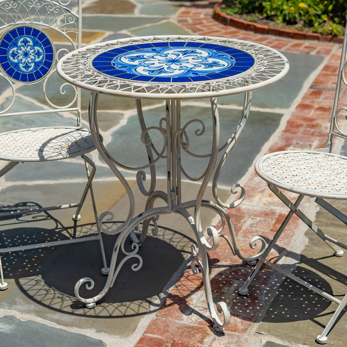 Catalonia Three Piece Mosaic Bistro Set "Écusson"