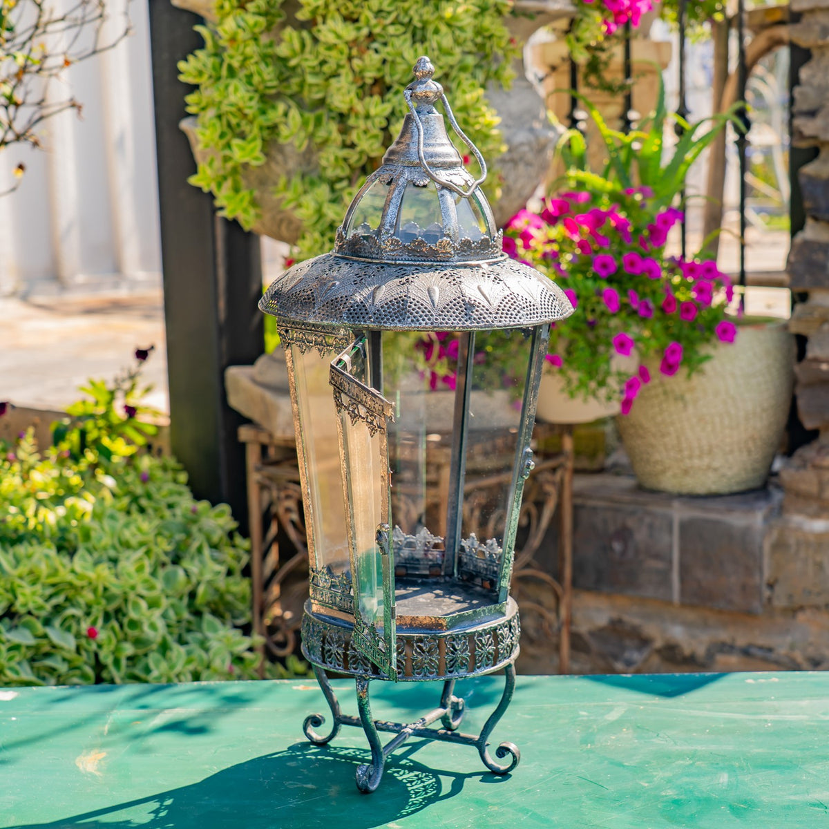 Set of 2 Iron/Glass Terrariums "Barcelona"