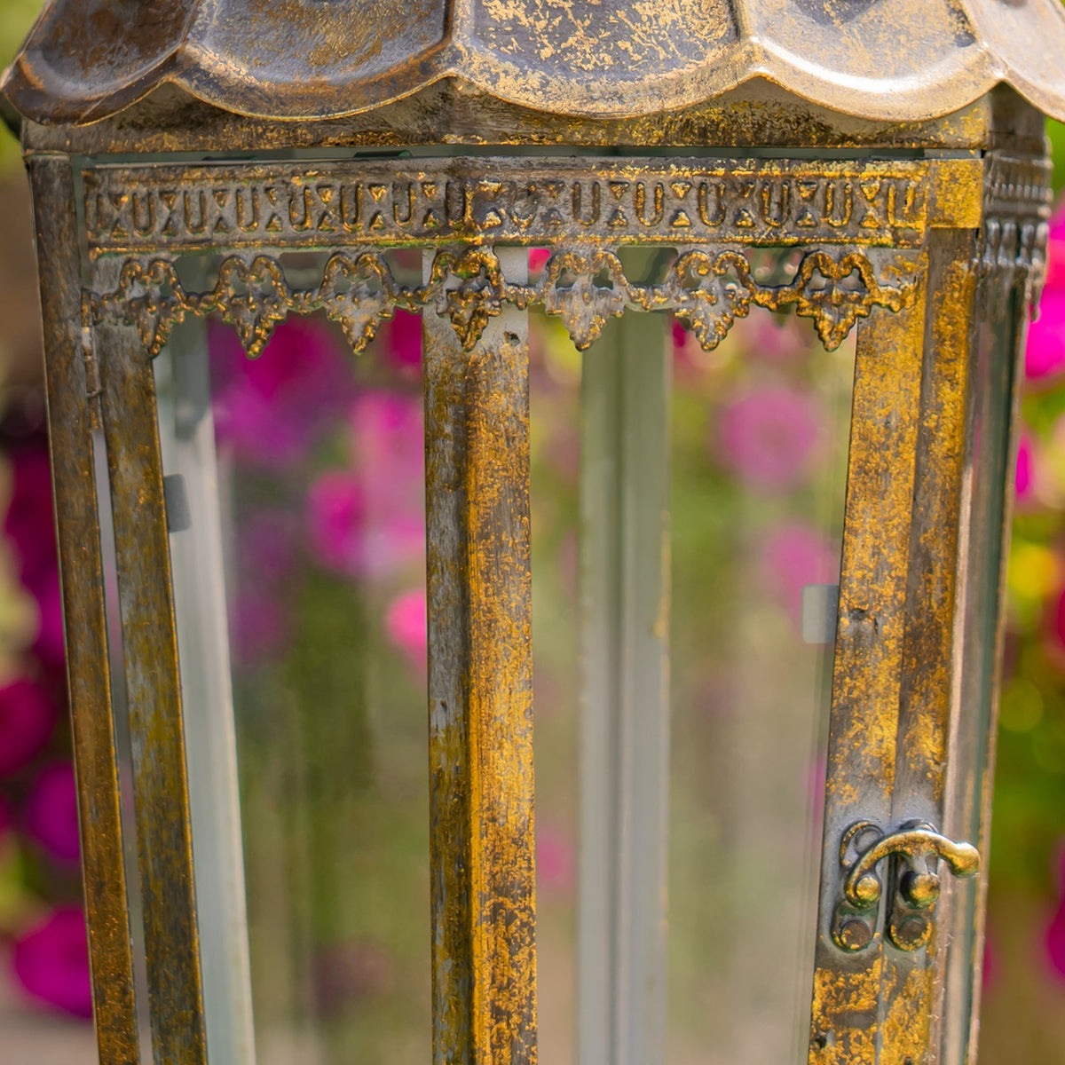 Tall Embellished Iron/Glass Terrarium "Davitiani"