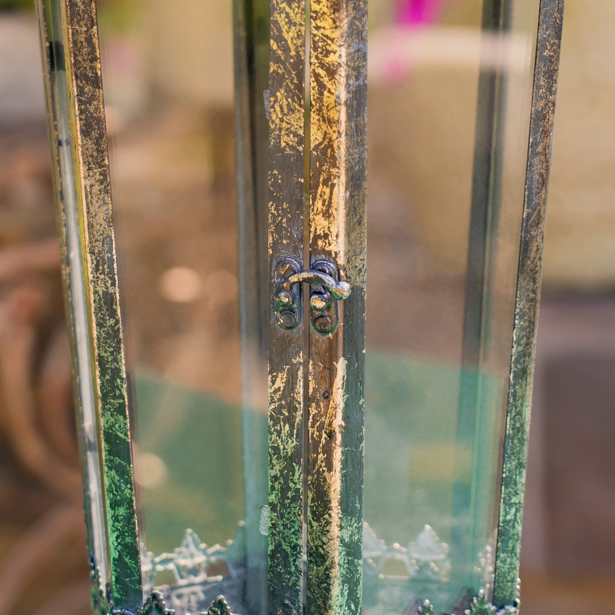 Tall Embellished Iron/Glass Terrarium "Davitiani"
