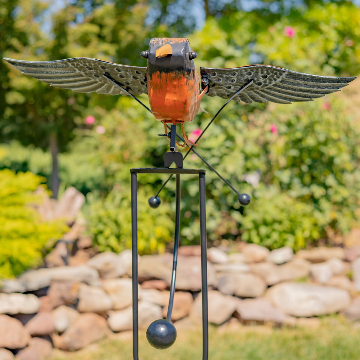 59.5" Tall Flying Robin Iron Swing Stake