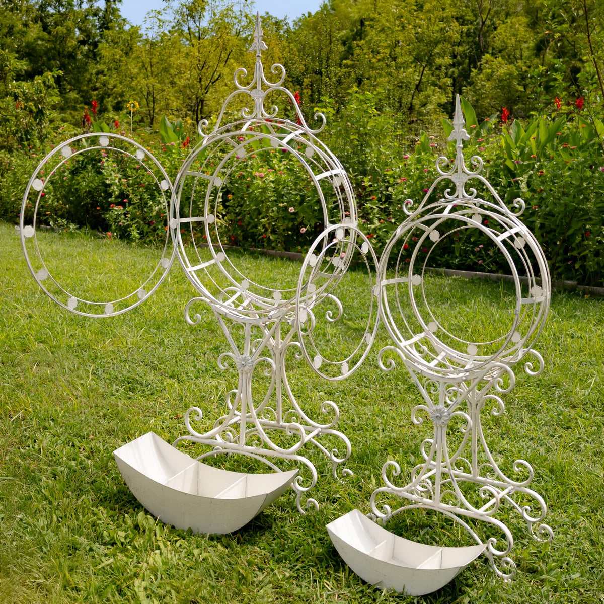 Set of 2 Tall "Tamar" Iron Planters