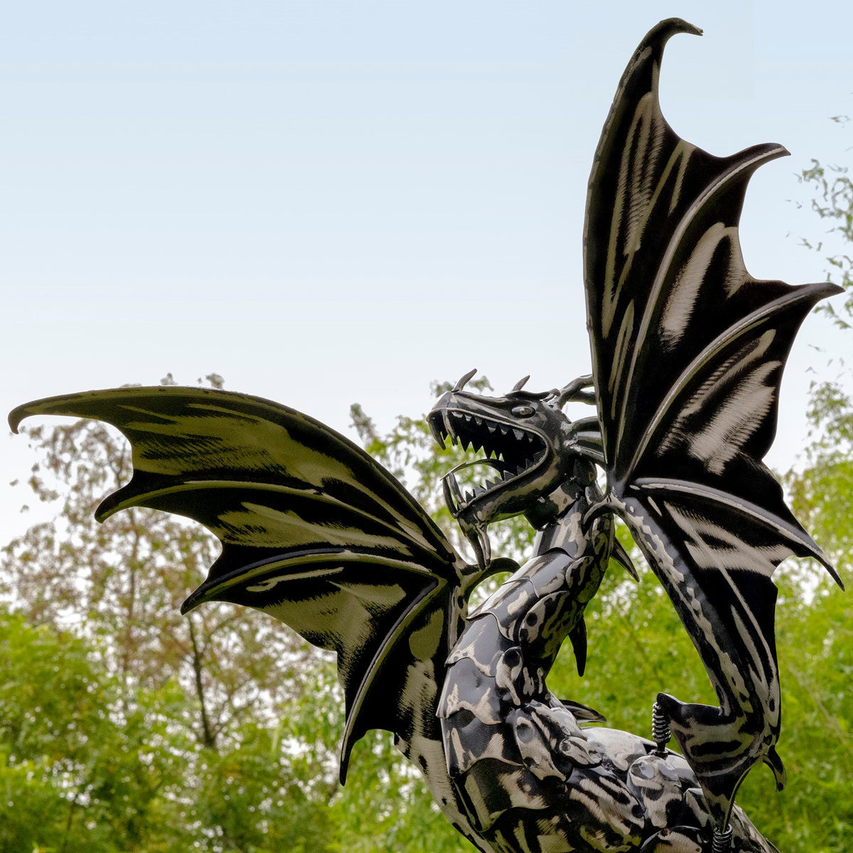 84.75" Tall Iron Dragon Swing Stake "Dayfyre"