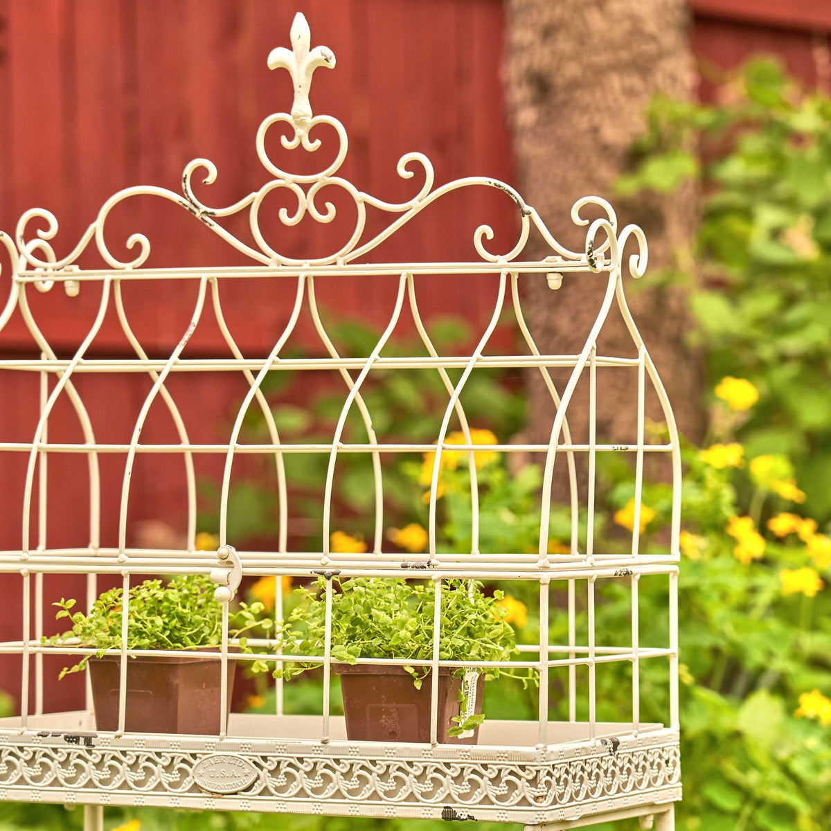 42.5" Tall Iron Cage Plant Stand "Paris 1968"