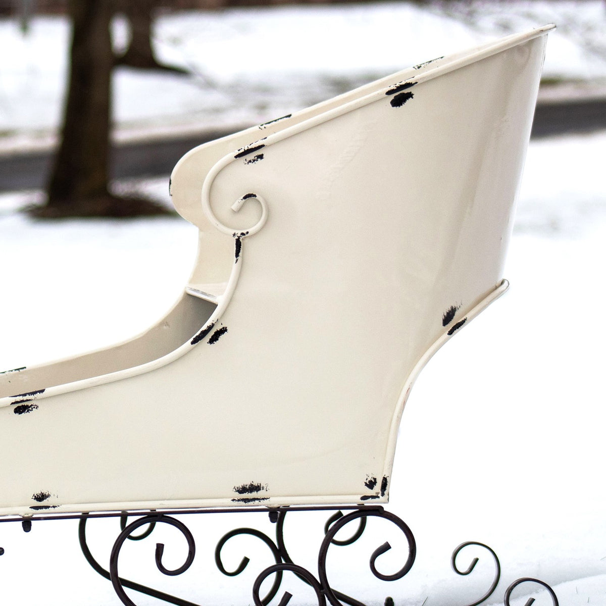 25" Tall Metal Holiday Sleigh Decoration