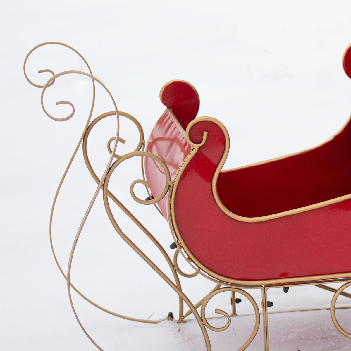 25" Tall Metal Holiday Sleigh Decoration