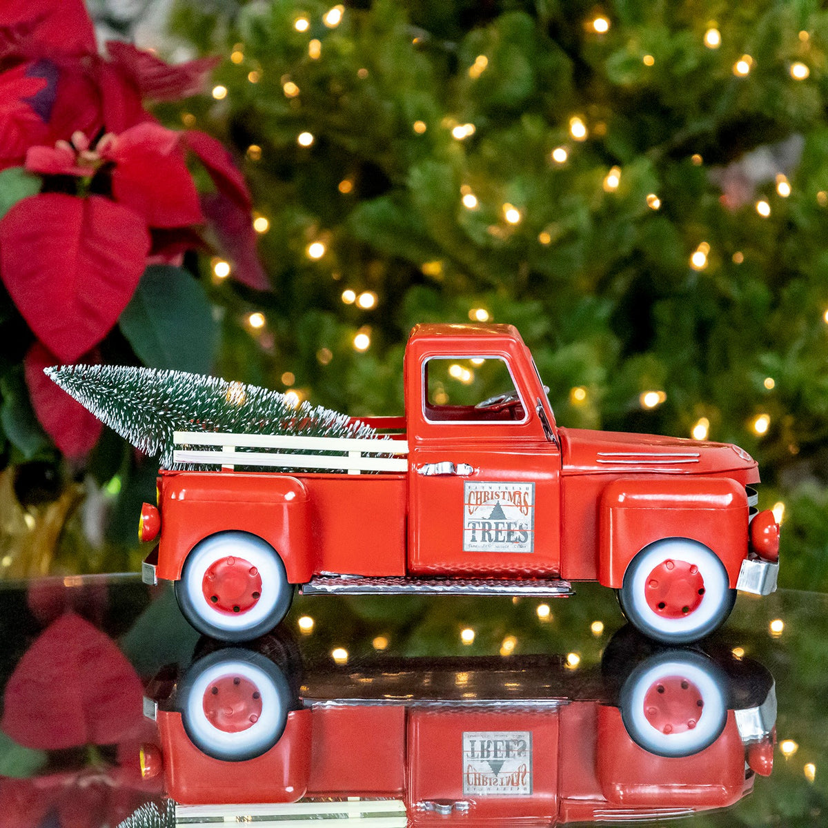 12" Red Metal Truck Decoration
