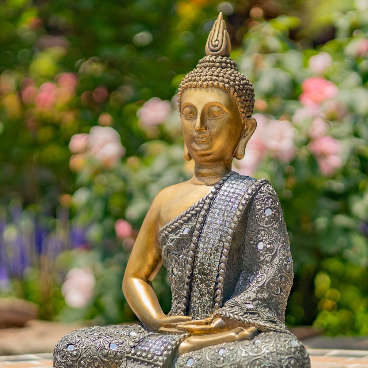 15.75" Tall Meditative Polyresin Buddha Statue