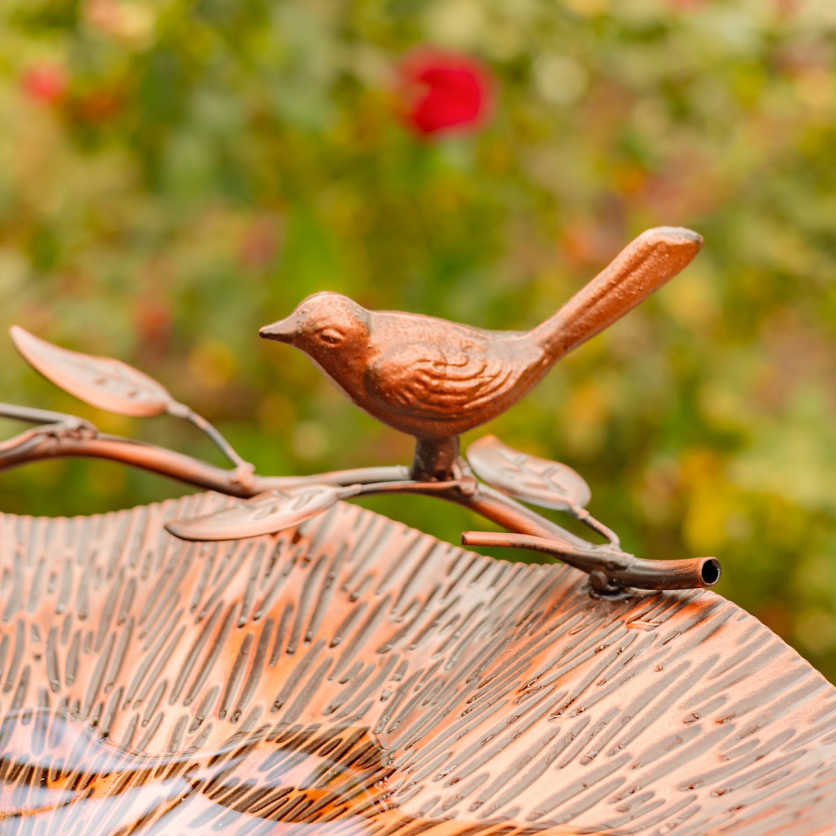 28.75" Tall Lilypad-Shaped Birdbath and Tri-Stand in Antique Bronze "Olia"