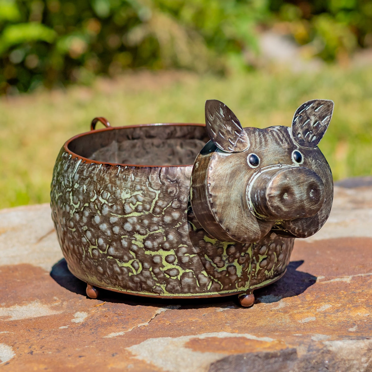 Set of 6 Assorted Animal Galvanized Flower Pots