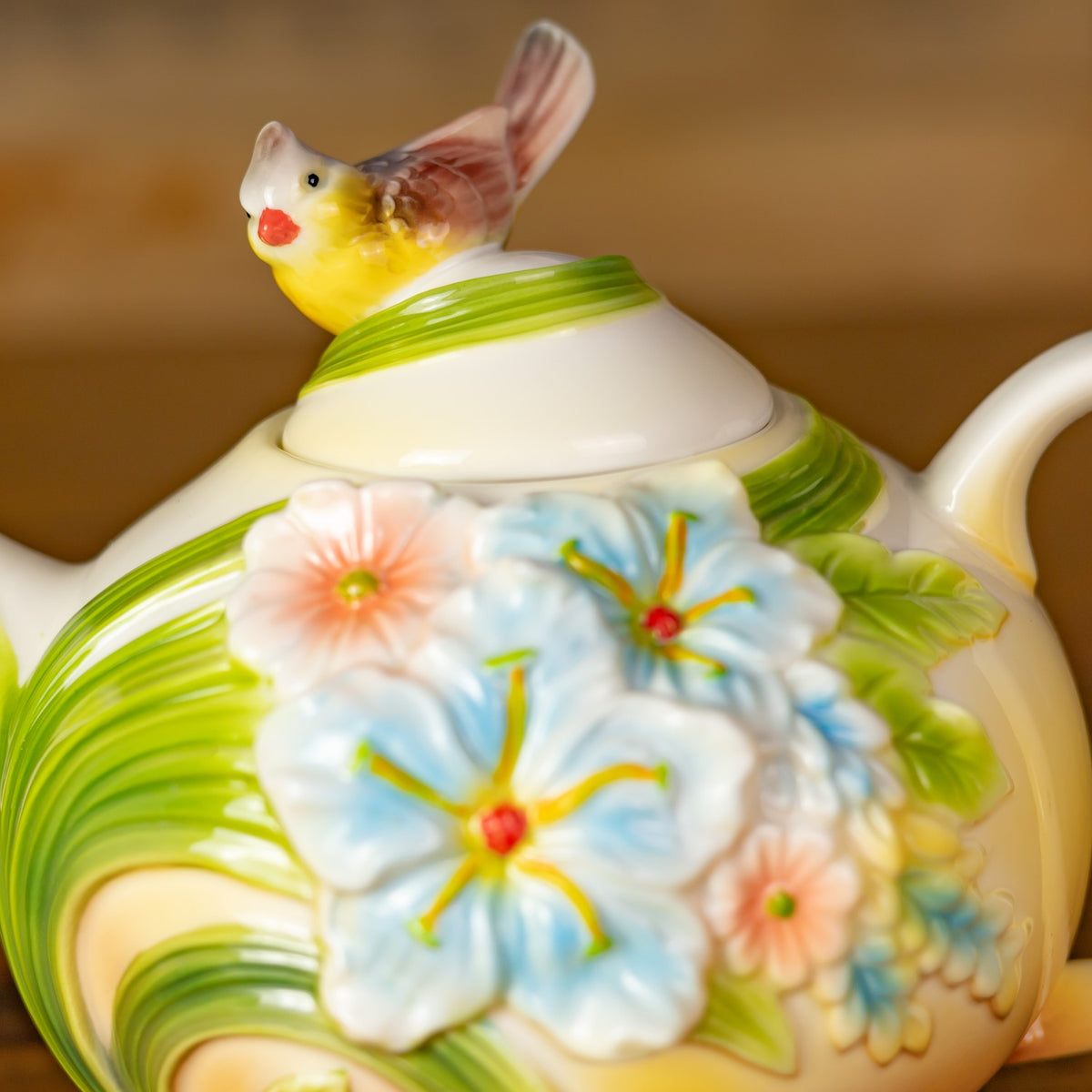 8" Hand Painted Decorative Teapot Accent "Tawny"