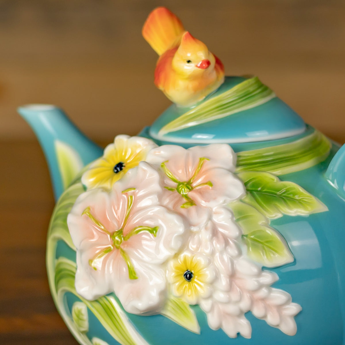8" Hand Painted Decorative Teapot Accent "Afina"