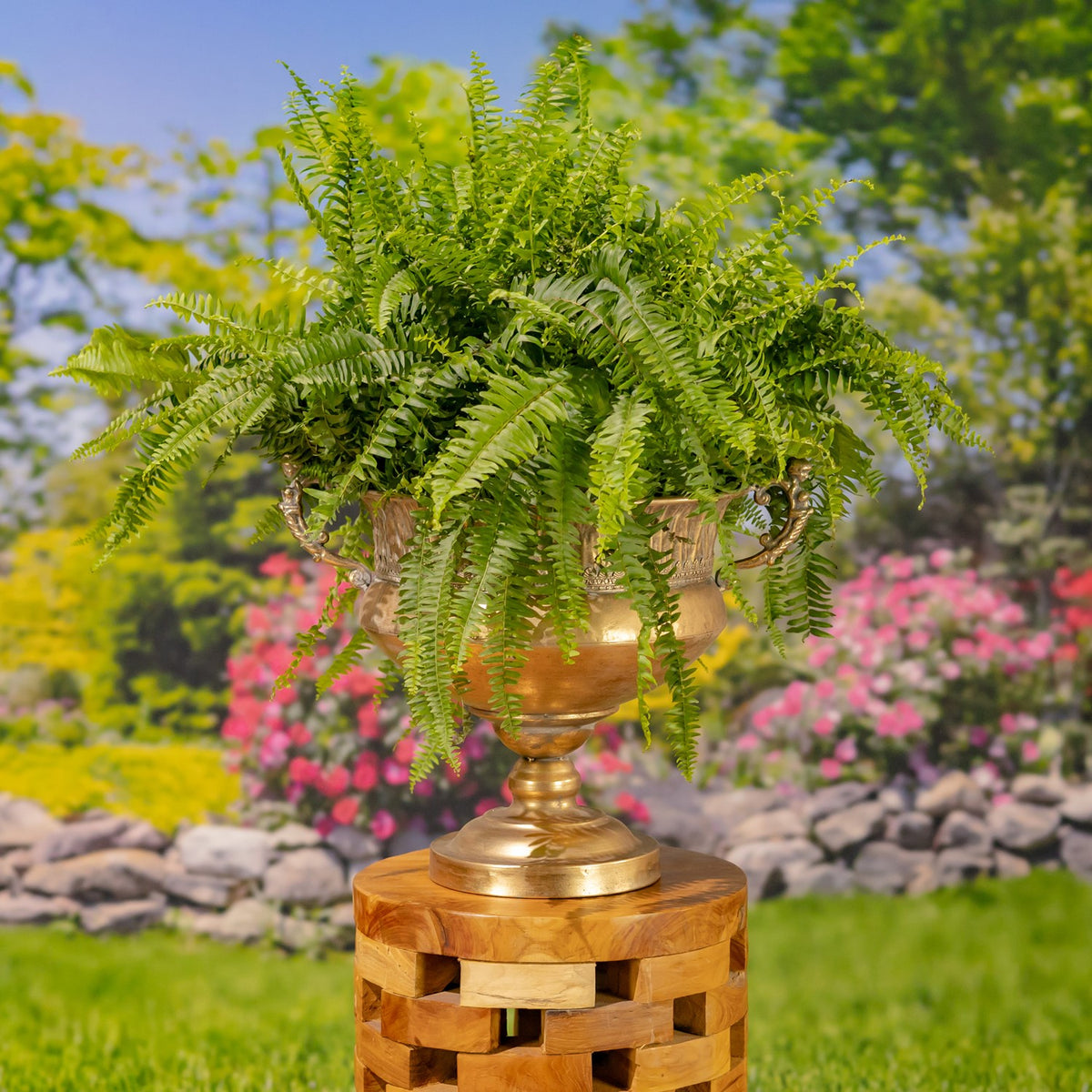Set of 2 Assorted Frosted Gold Metal Urns "Pomona"