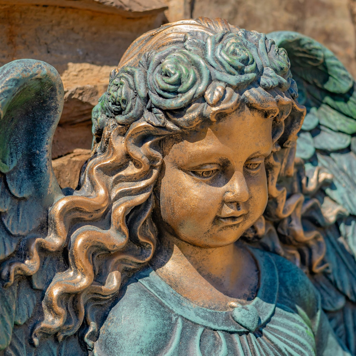 30" Tall Wall Hanging Cherub Flower Planter