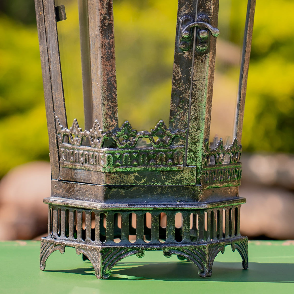 Tall Embellished Iron/Glass Terrarium "Davitiani"