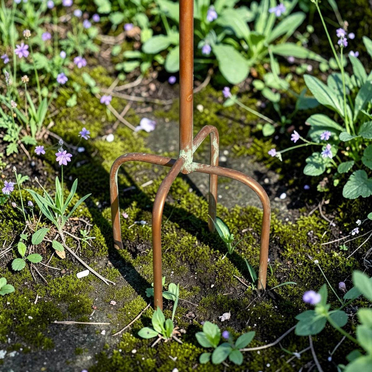 74.25" Tall Iron Birdhouse & Feeder Stake "Haven"