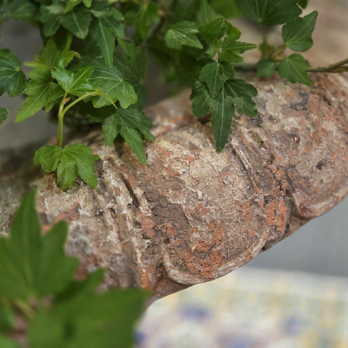 17" Tall Distressed Round Classic Urn Planter