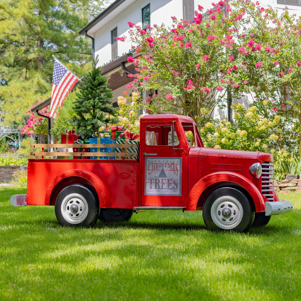 Large Iron Red "Charleston" Truck with LED Lights