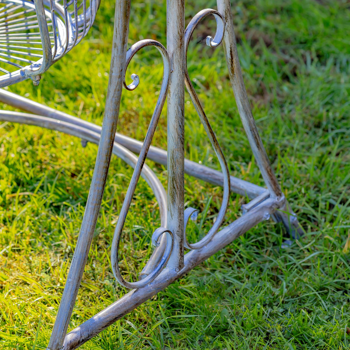 "Oasis" Iron Garden Swing Chair in Blue-Bronze