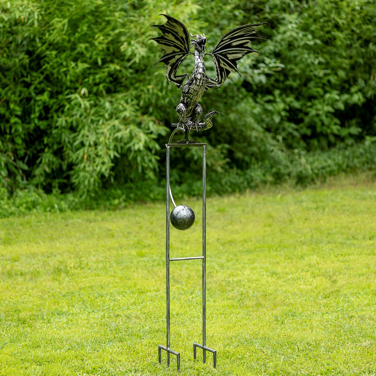 84.75" Tall Iron Dragon Swing Stake "Dayfyre"