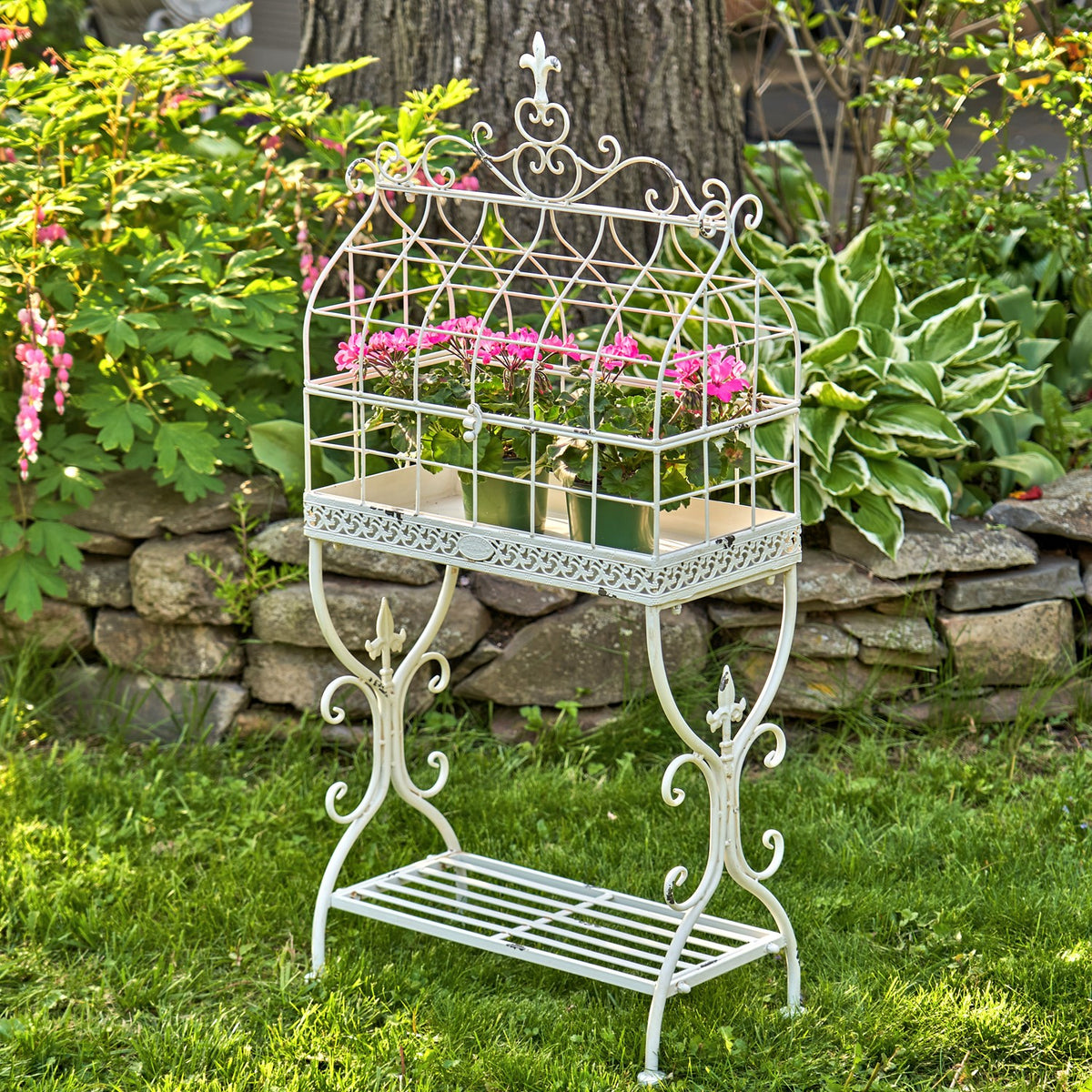 42.5" Tall Iron Cage Plant Stand "Paris 1968"