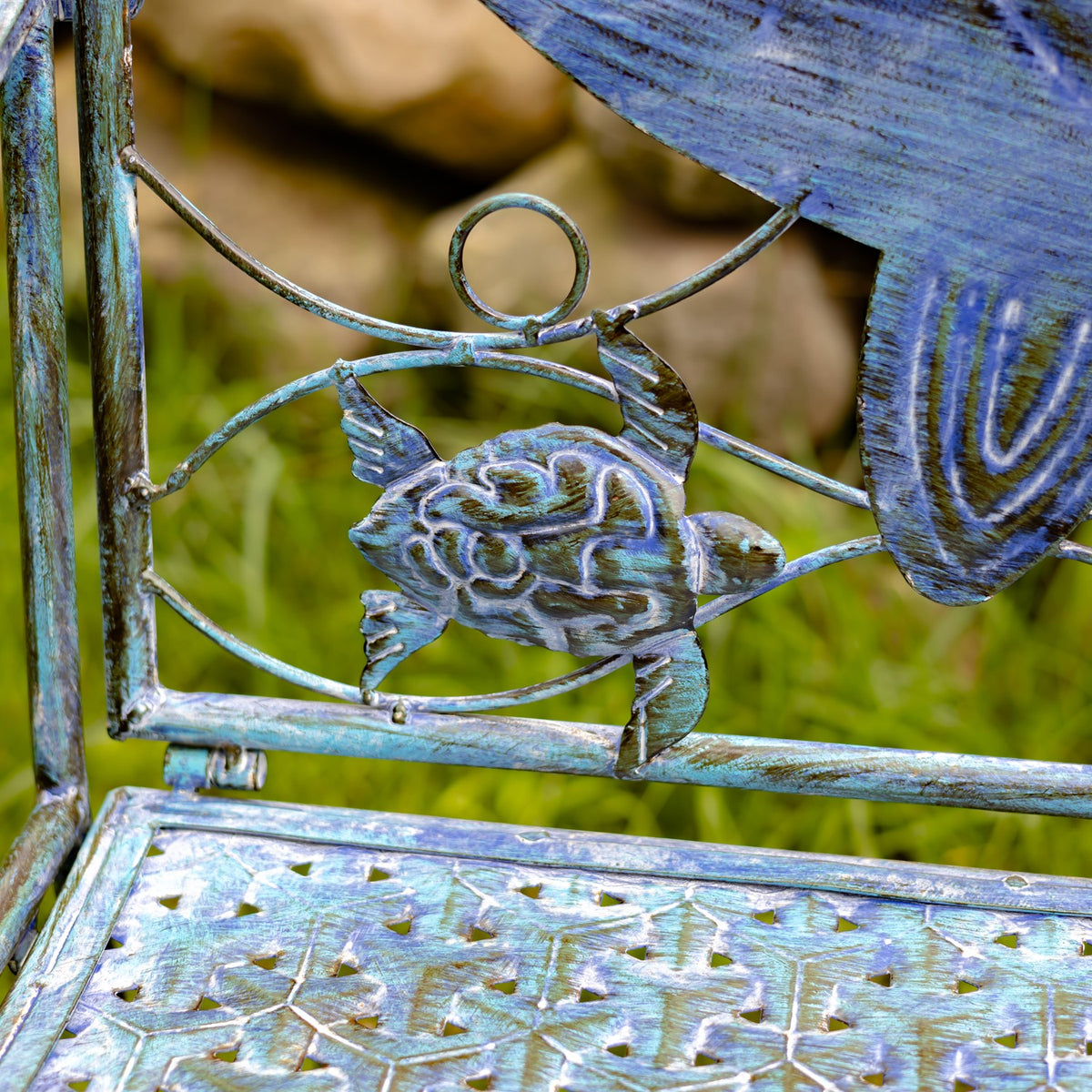 Coastal Whale Bench with Curved Seat "Herman"