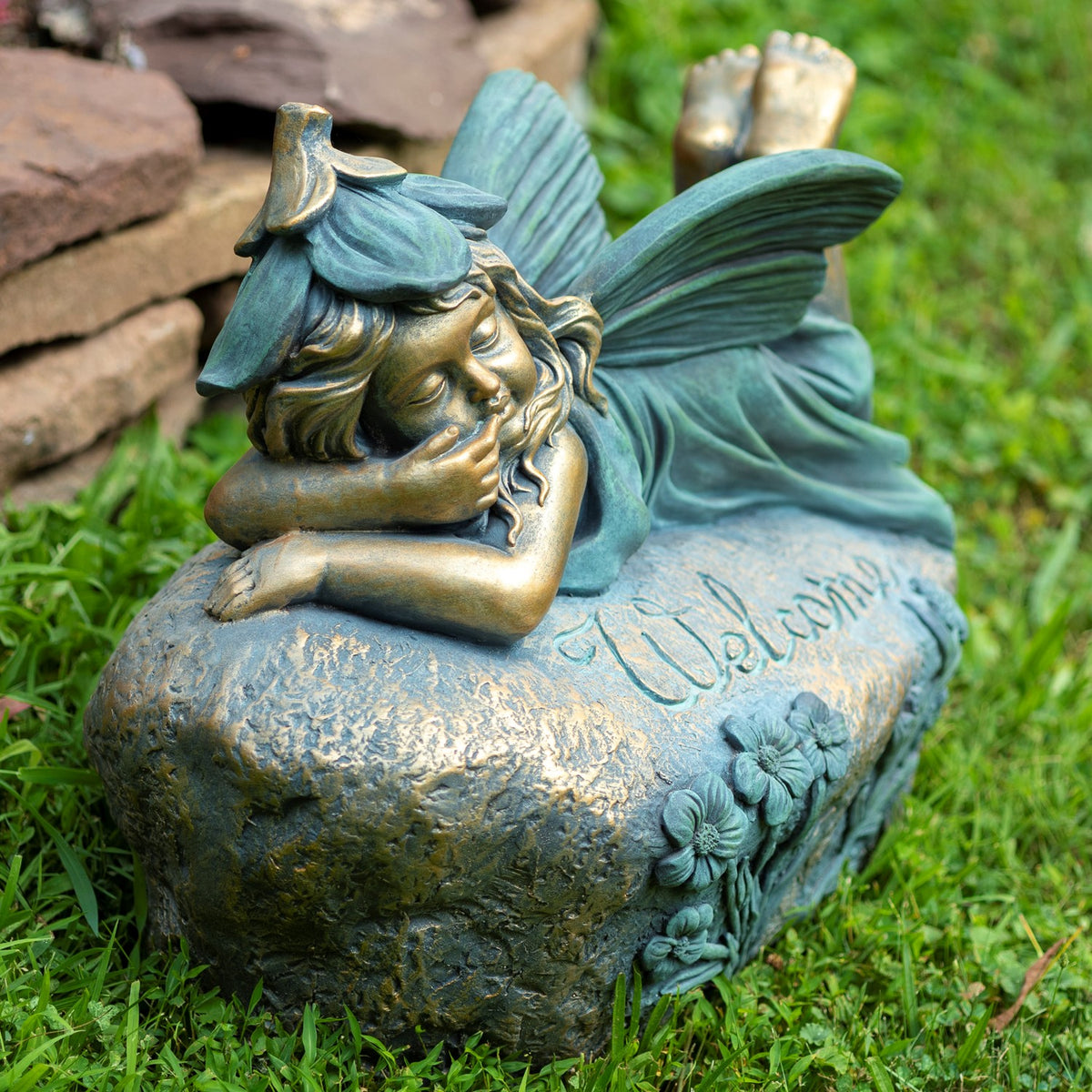 20" Tall Lying Fairy Garden Statue "Fern"