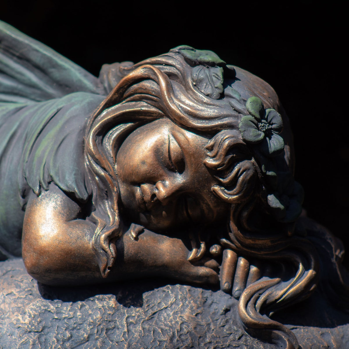 20" Tall Magnesium Sleeping Fairy Statue "Ivy"