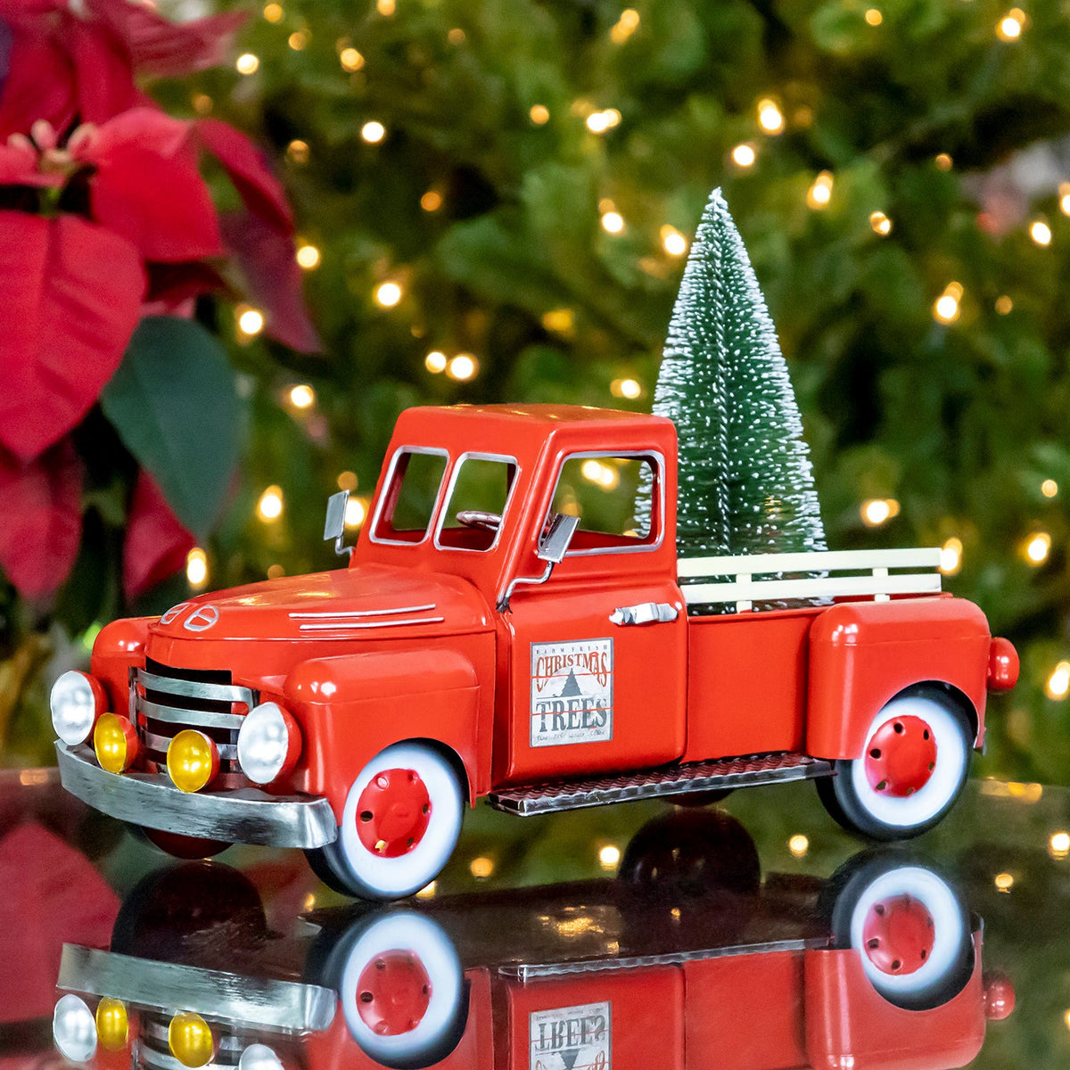 12" Red Metal Truck Decoration
