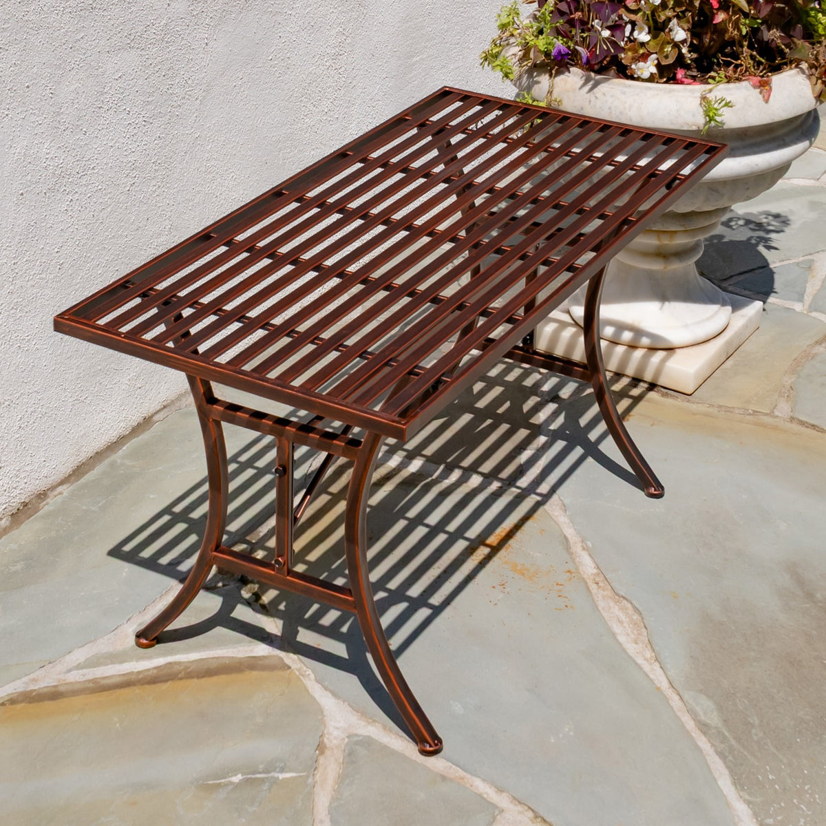 "Valley Forge" Iron Garden Table in Antique Bronze