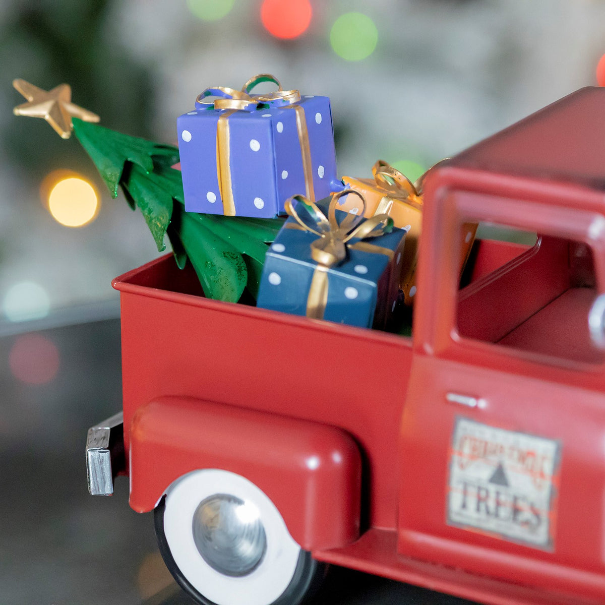 Mini Metal Truck with Christmas Tree and Gifts