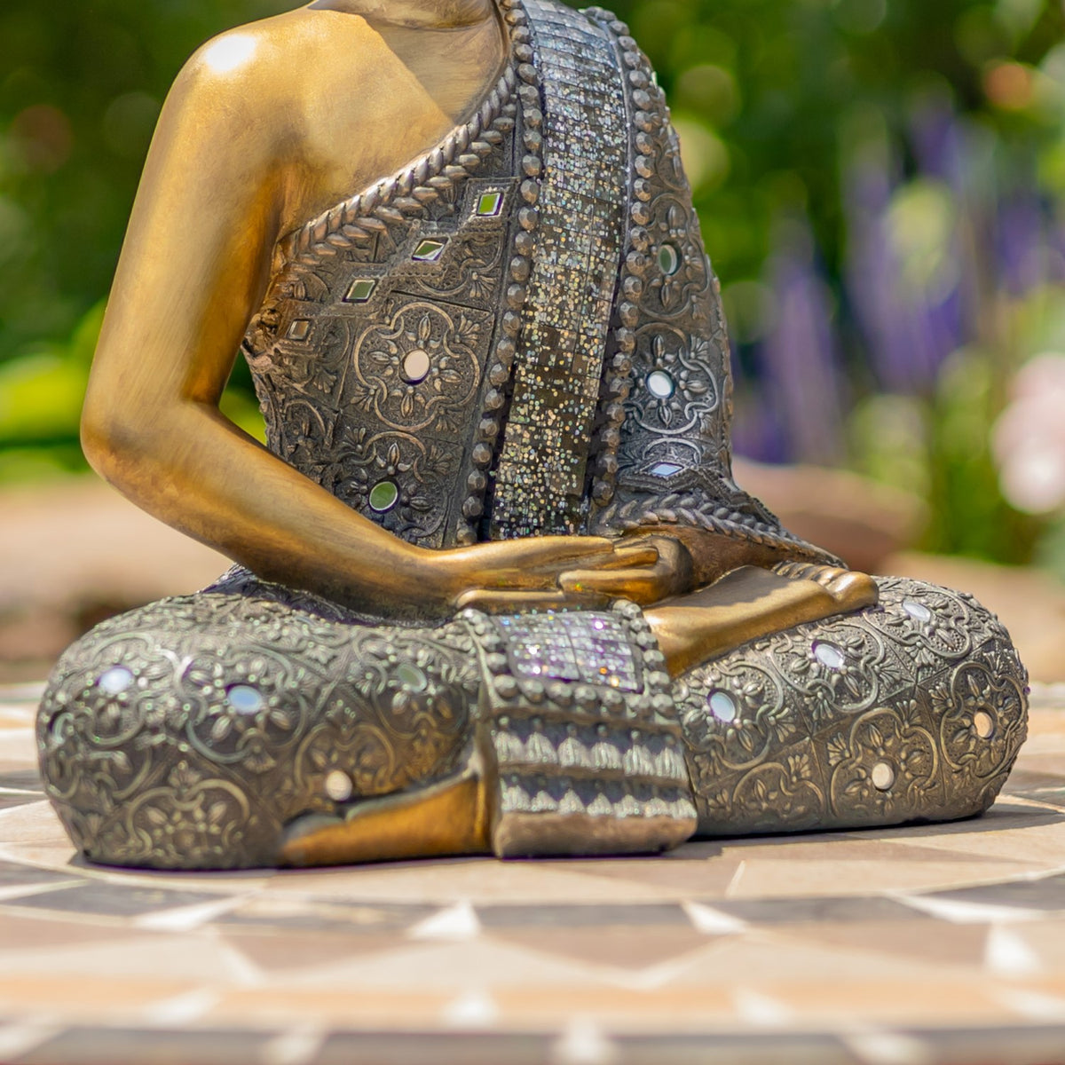 15.75" Tall Meditative Polyresin Buddha Statue