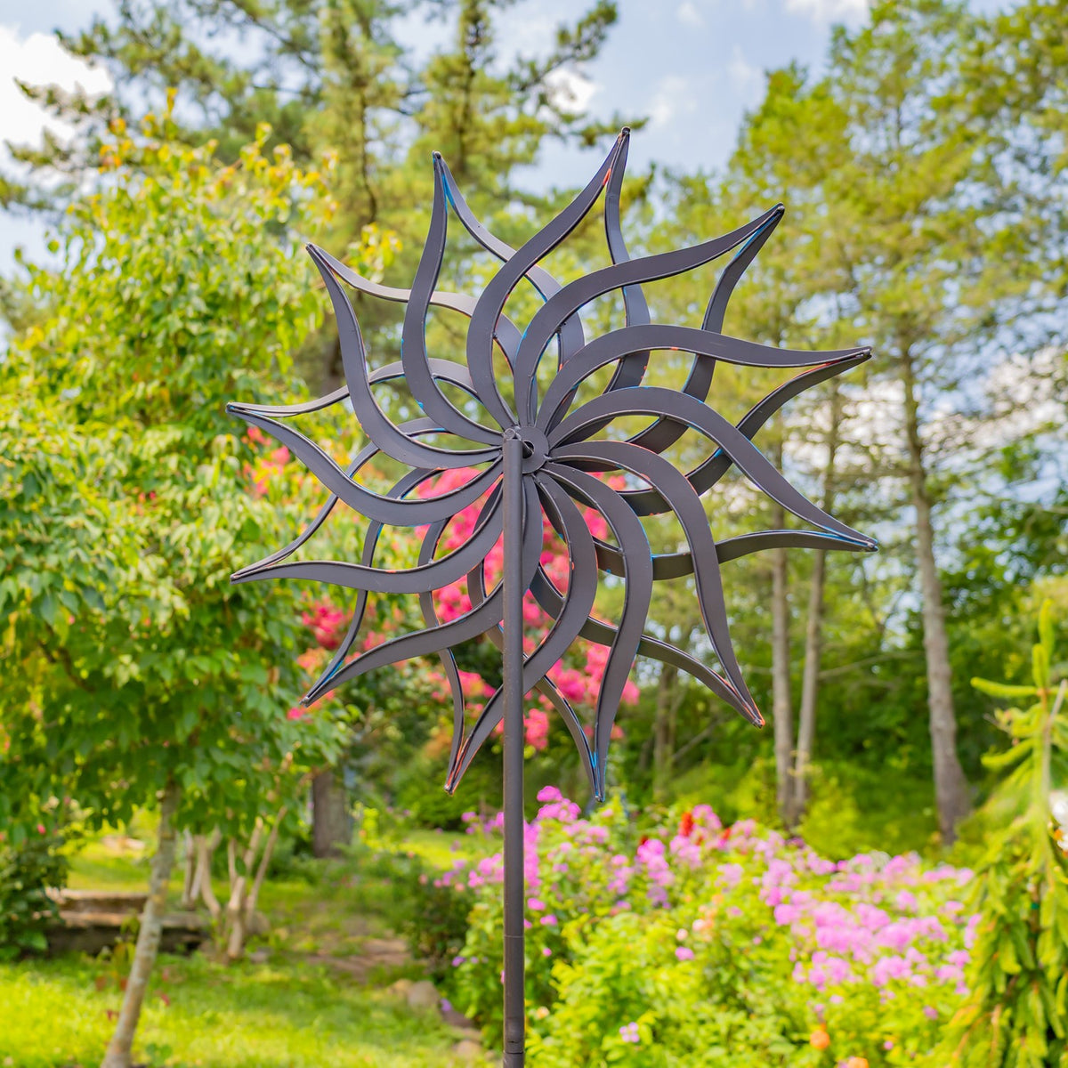 72" Tall Abstract Metal Windmill Stake "Maeve"