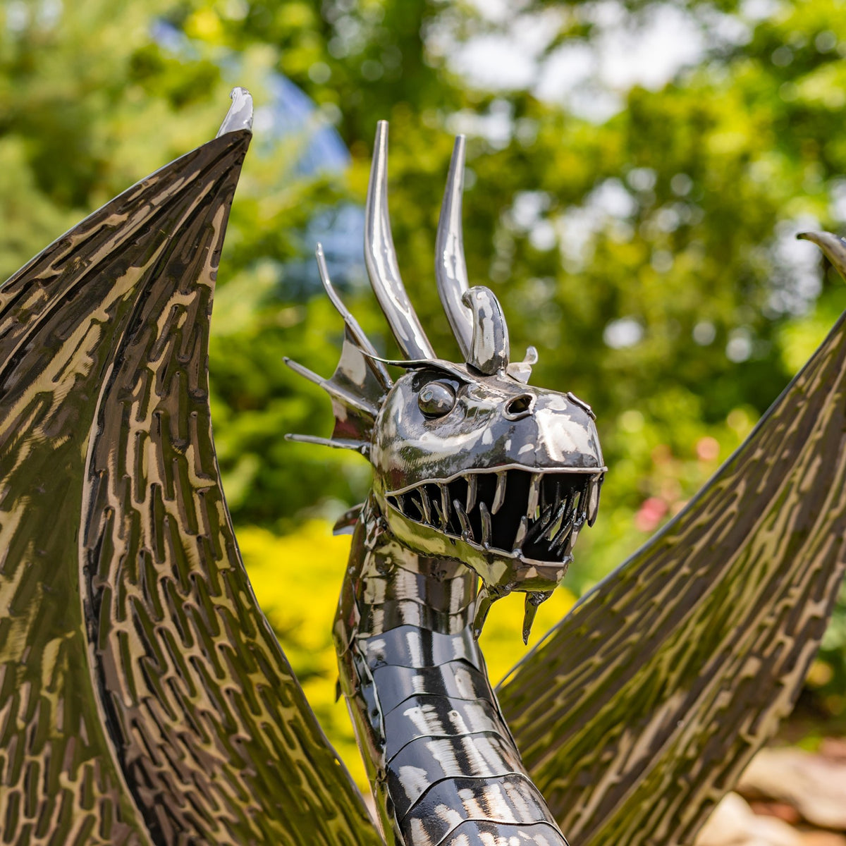 39.5" Tall Iron Dragon Sentry Statue "Spike"