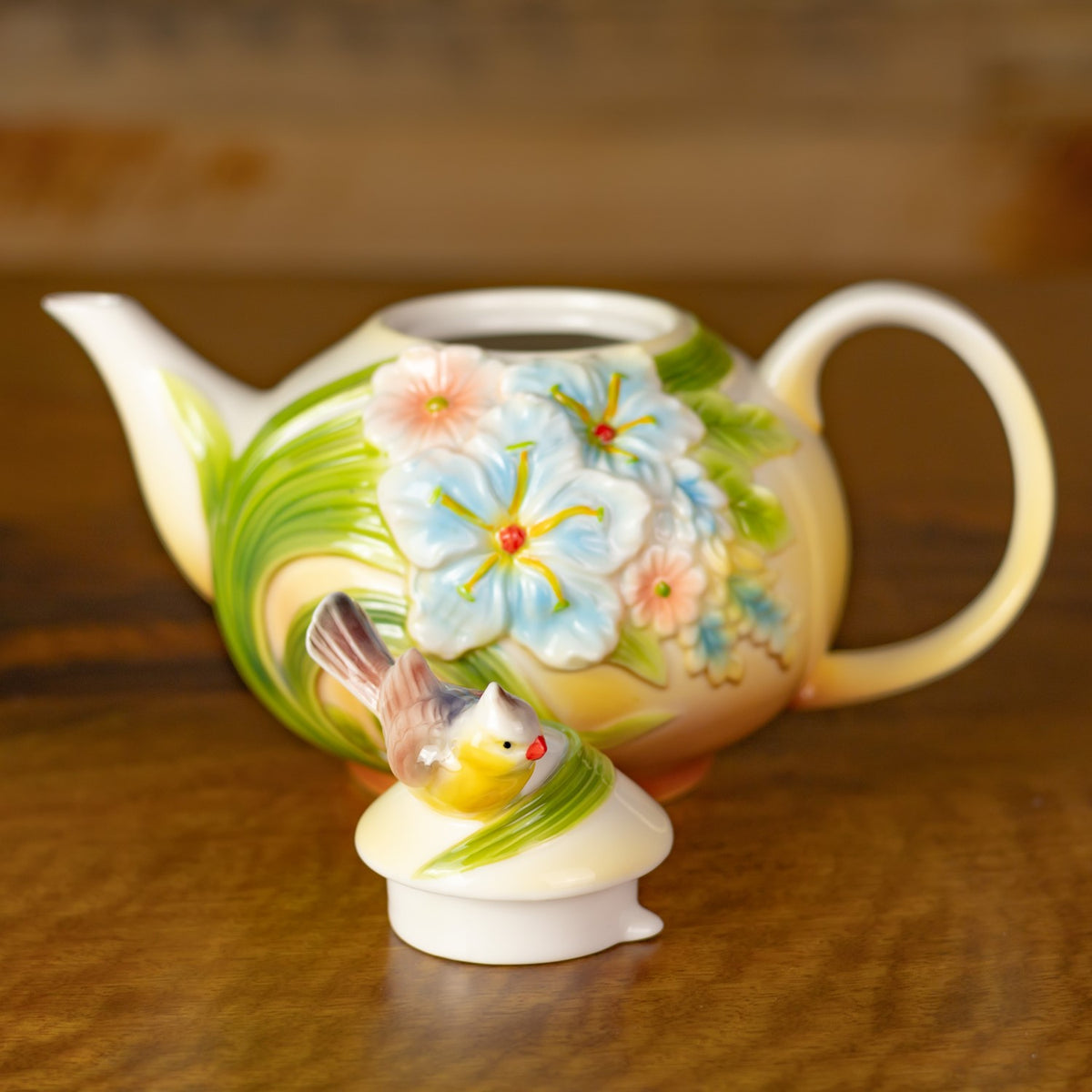 8" Hand Painted Decorative Teapot Accent "Tawny"
